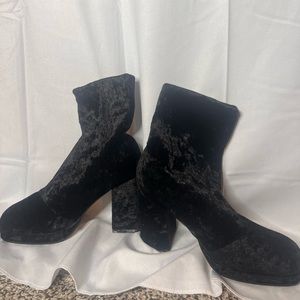 Black velvet booties